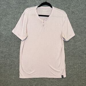 Lucky Brand Shirt Mens Medium Purple Pink Henley Venice Burnout Tshirt Stretch
